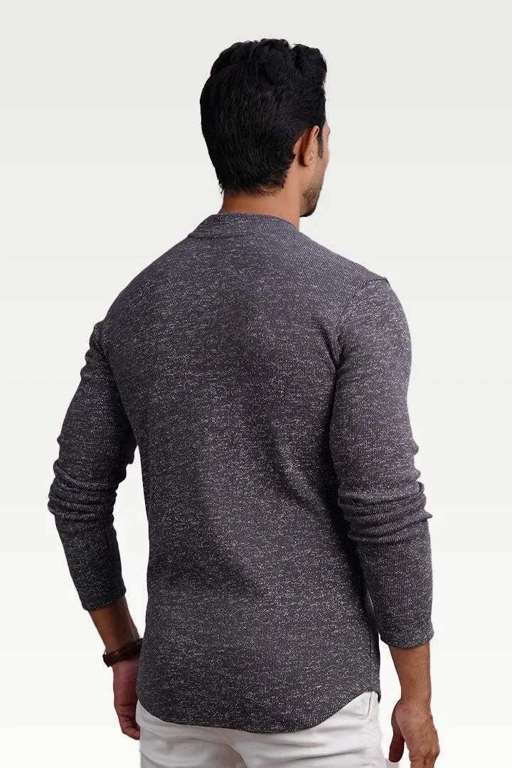 Charcoal Cascade Mock Neck Sweatshirt