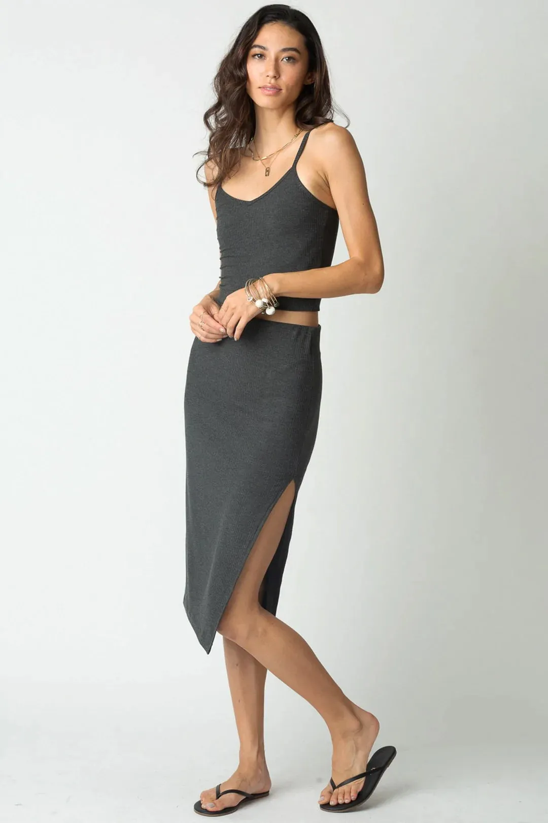 Charcoal Rib Edit Skirt