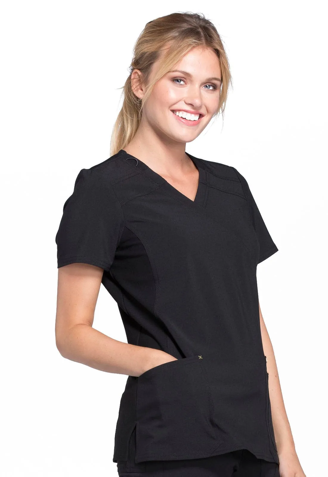 Cherokee iFlex  Mock Wrap Knit Panel Top CK680