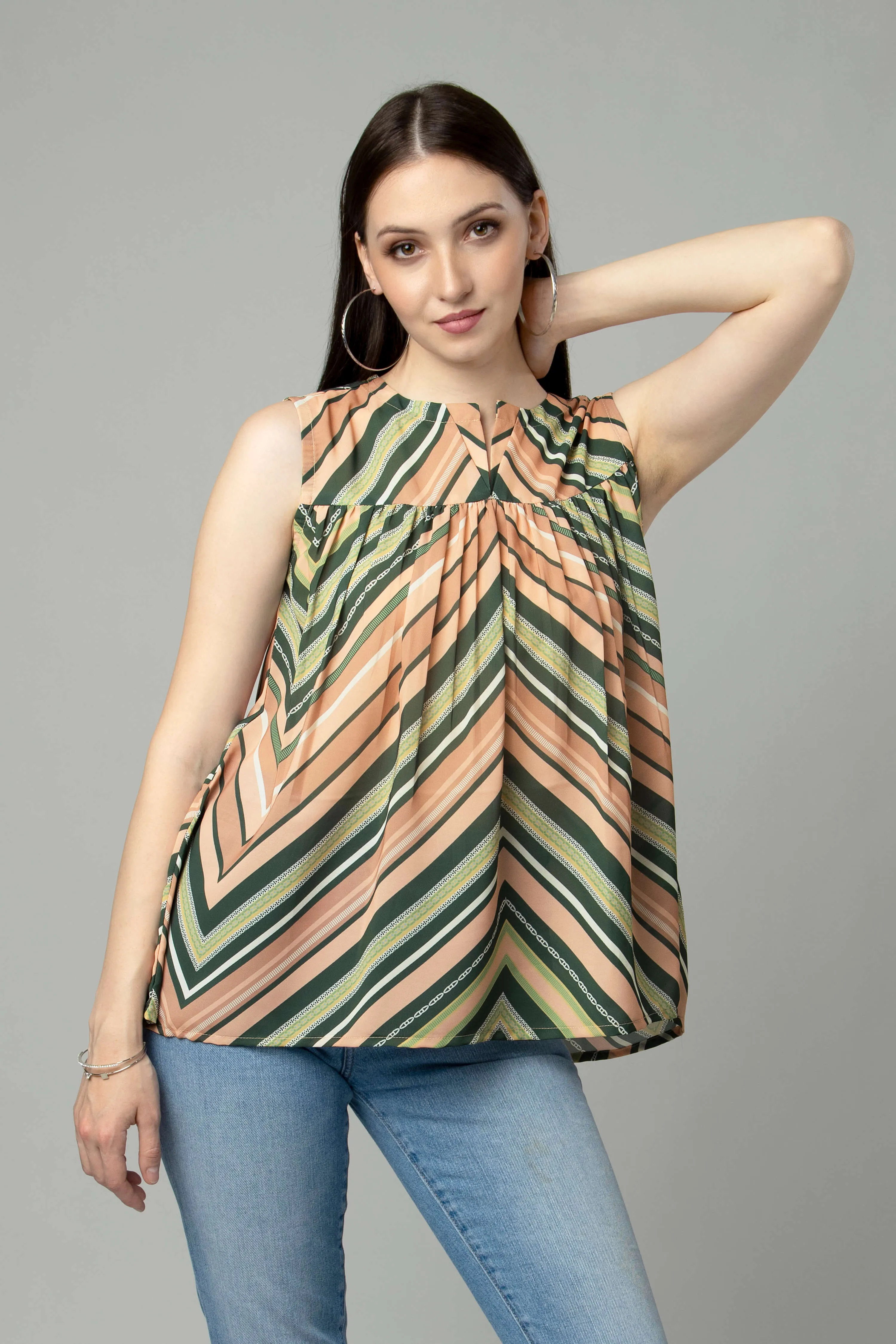 Chevron Sleeveless Top