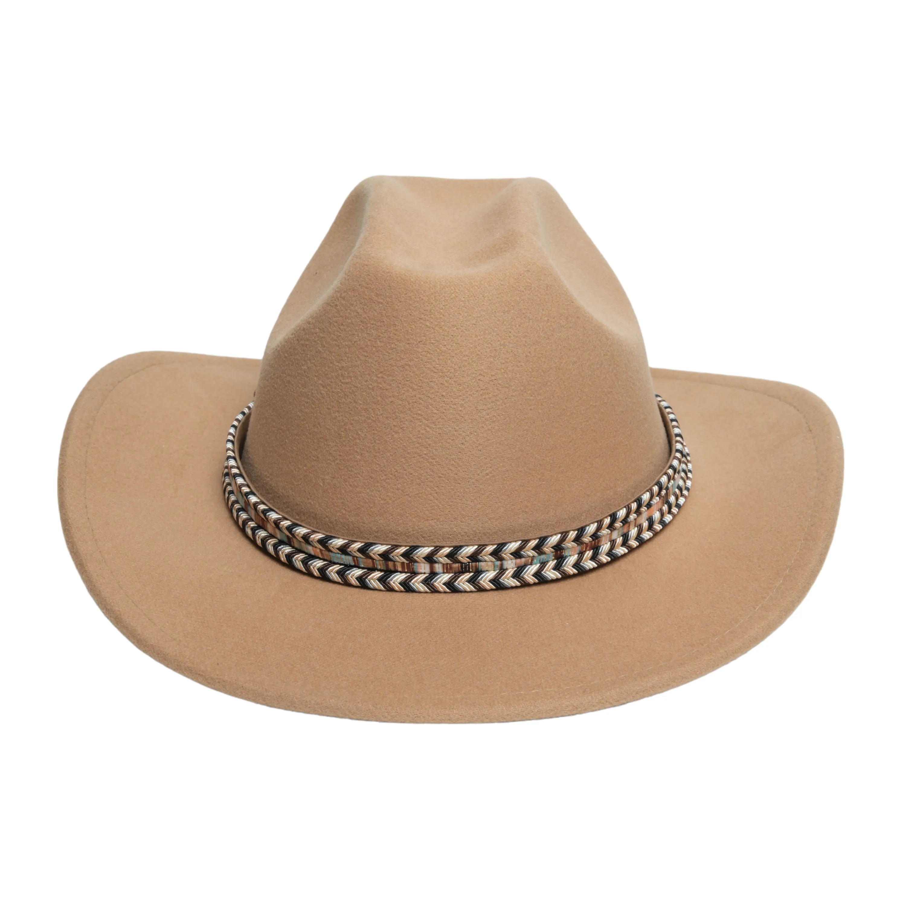 Chokore Cowboy Hat with Multicolor Belt (Camel)