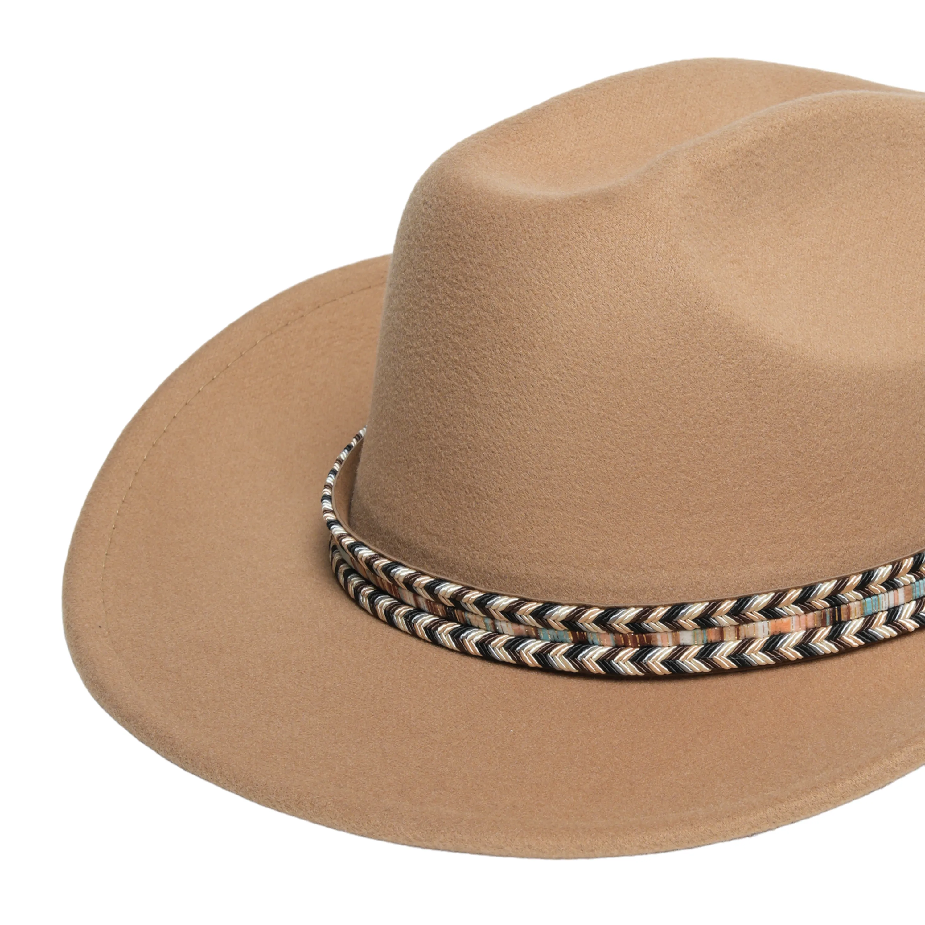 Chokore Cowboy Hat with Multicolor Belt (Camel)