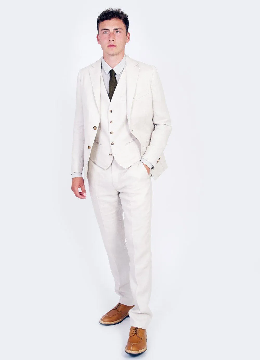 CHRISTIAN | Formal 2 Button Blazer | Ecru