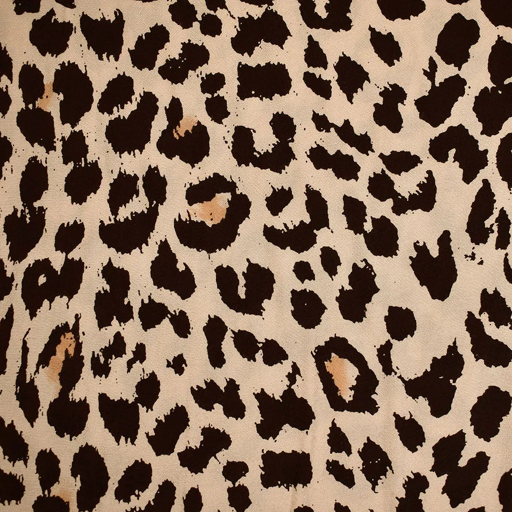 Classic Animal Spot Rayon Crepe Latte/Black