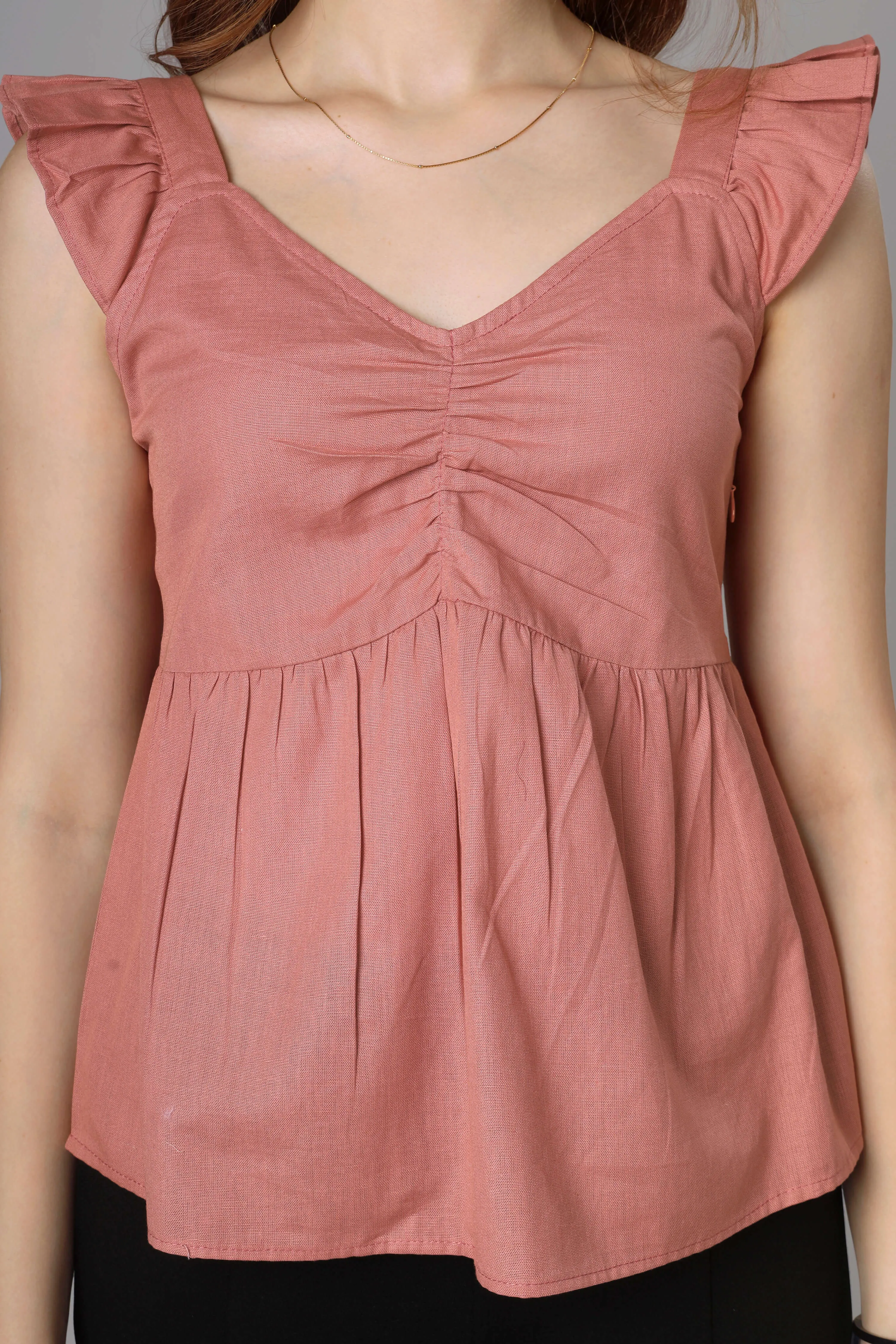 Classic Pink Cotton Top For Women