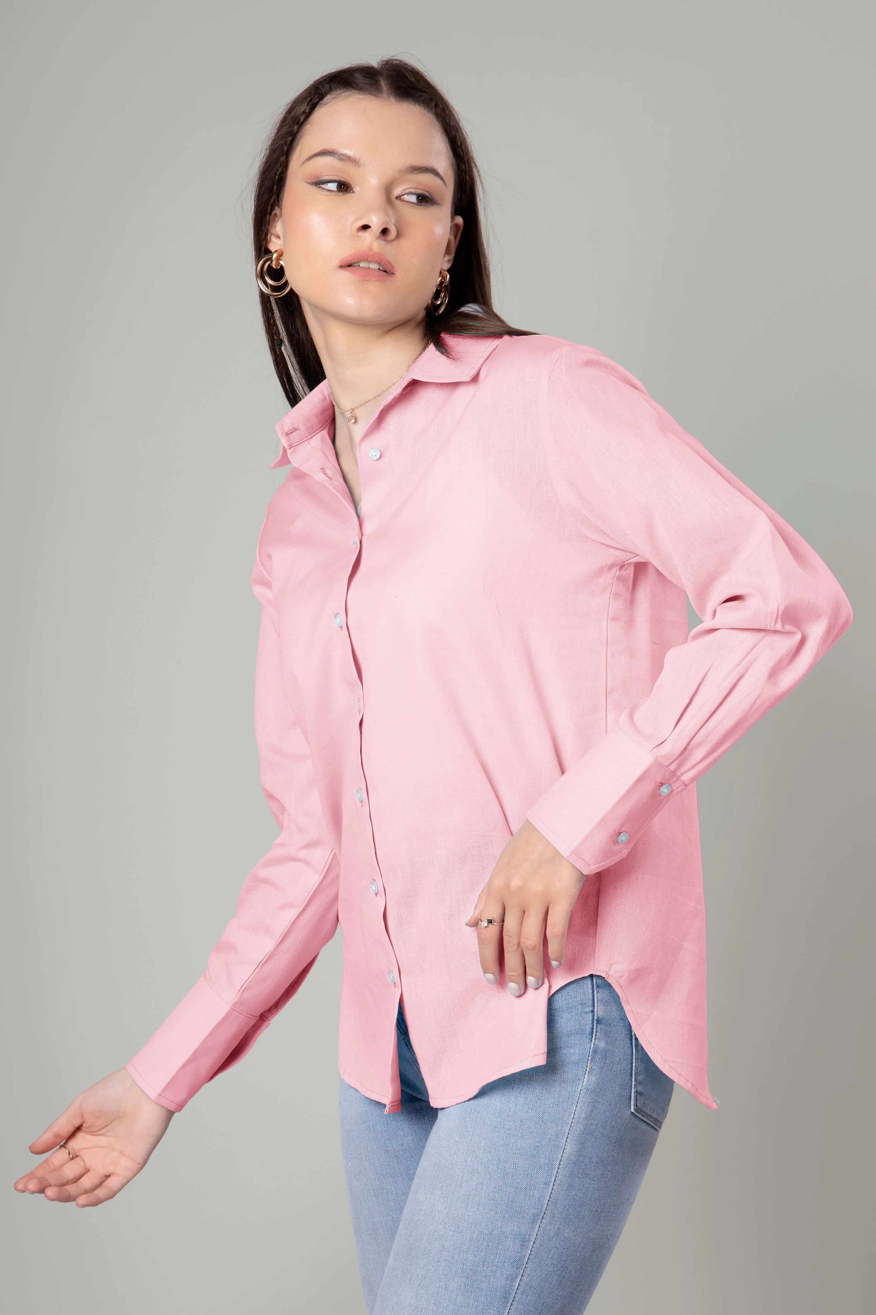 Classic Plain Cotton Shirt For Women