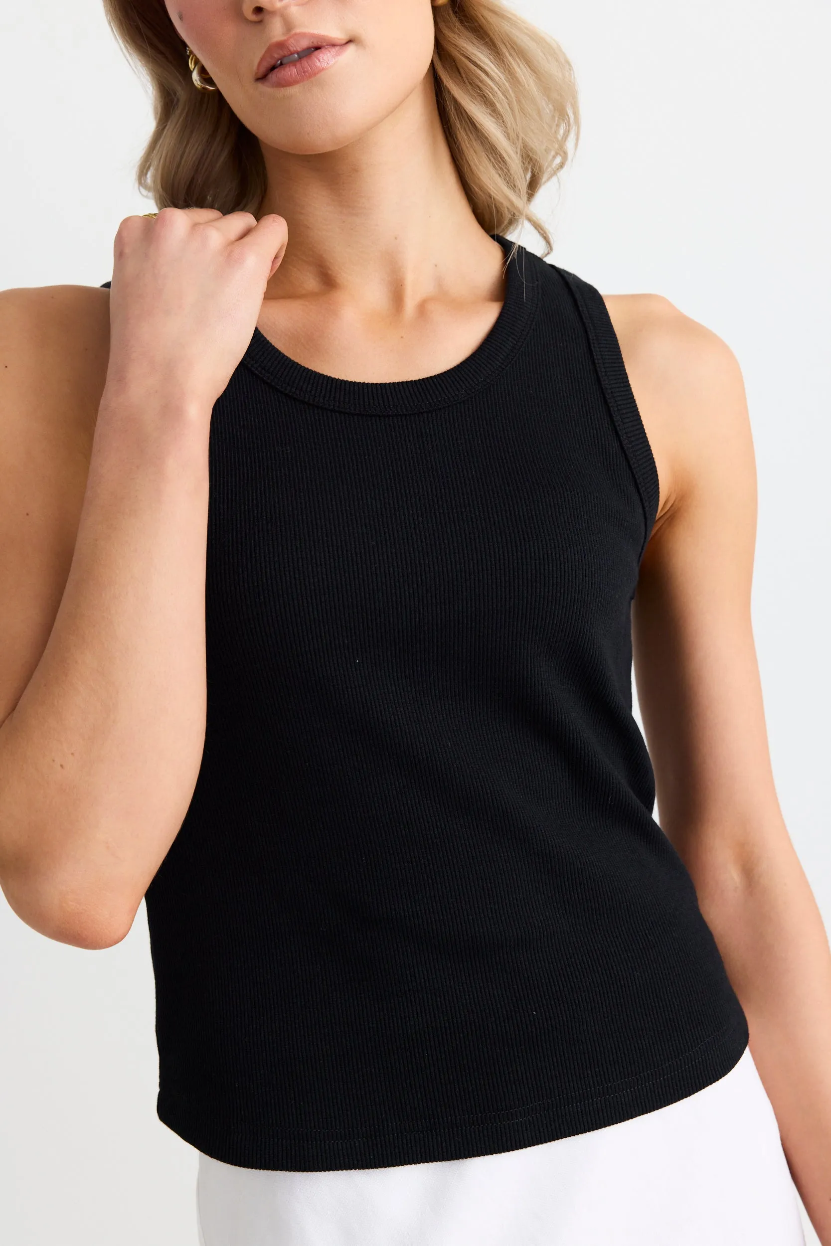 Cobble Black Rib Cutaway Tank