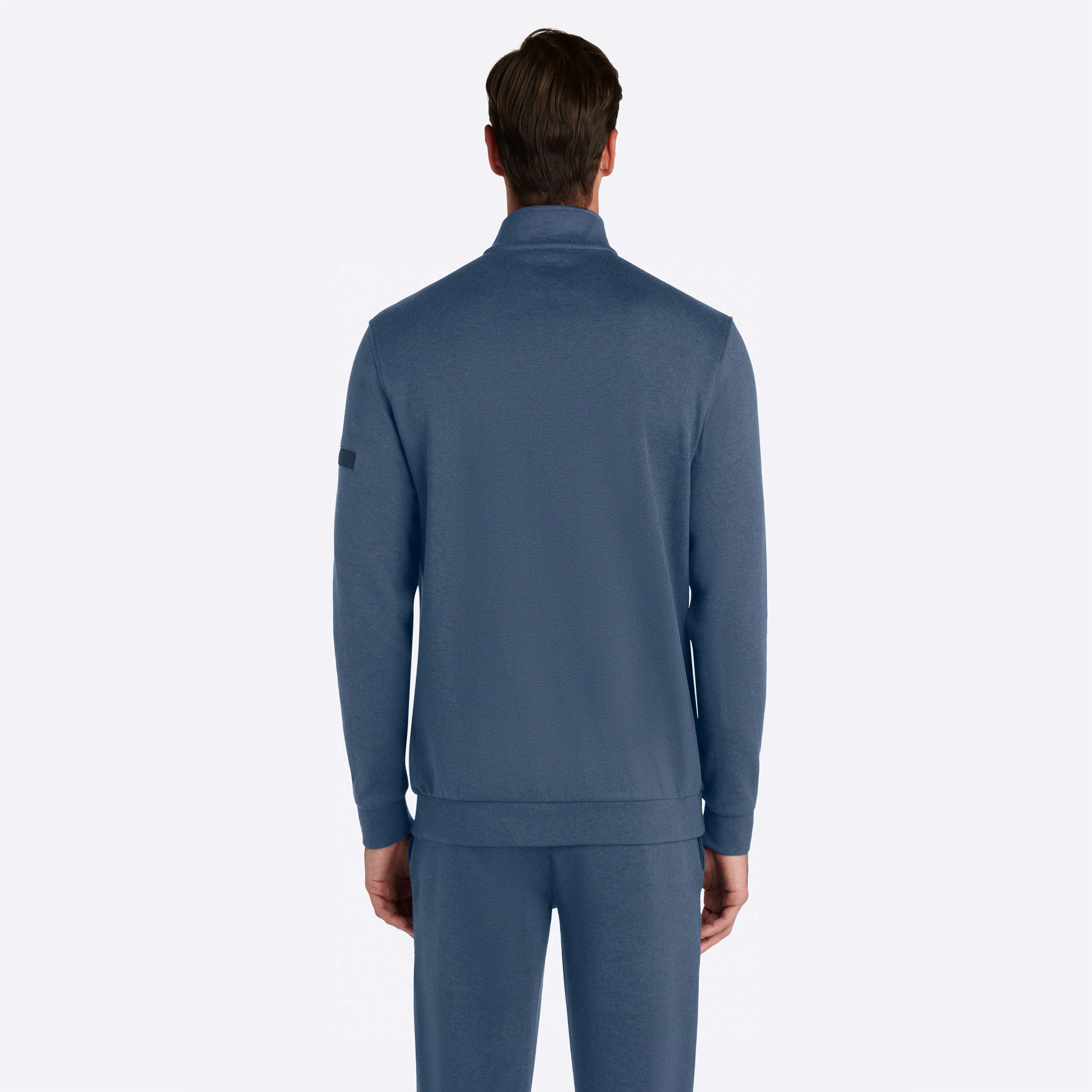 COMFORT Solid Heather Quarter Zip Mock Neck Pullover