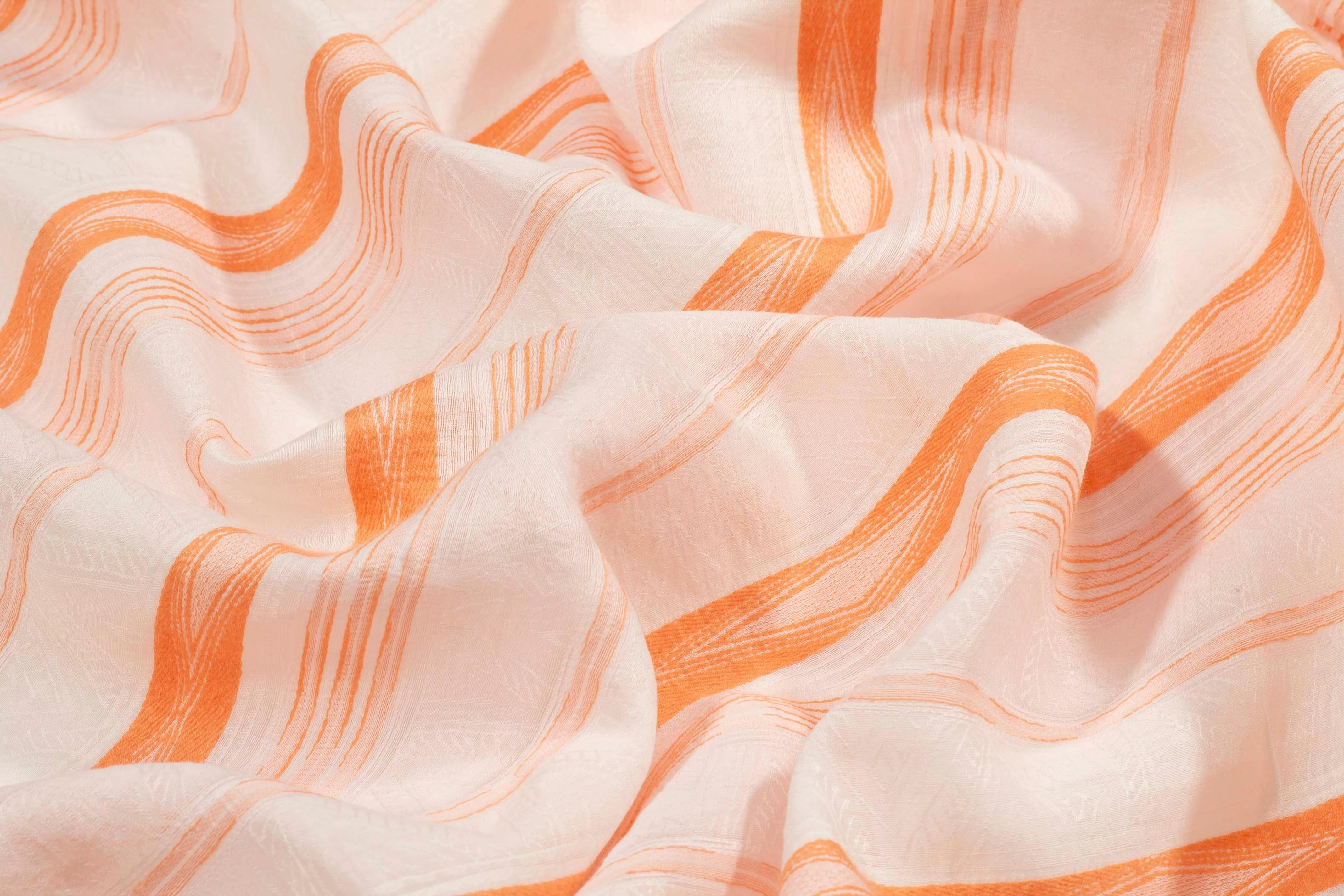 Coral Striped Linen