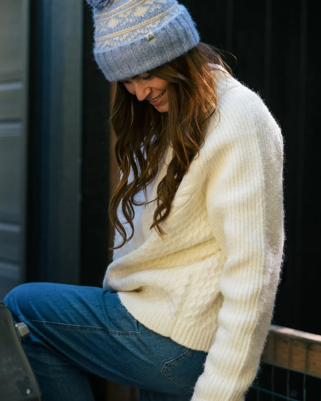 Cozy Cable Recycled Knitted Jumper - Off White