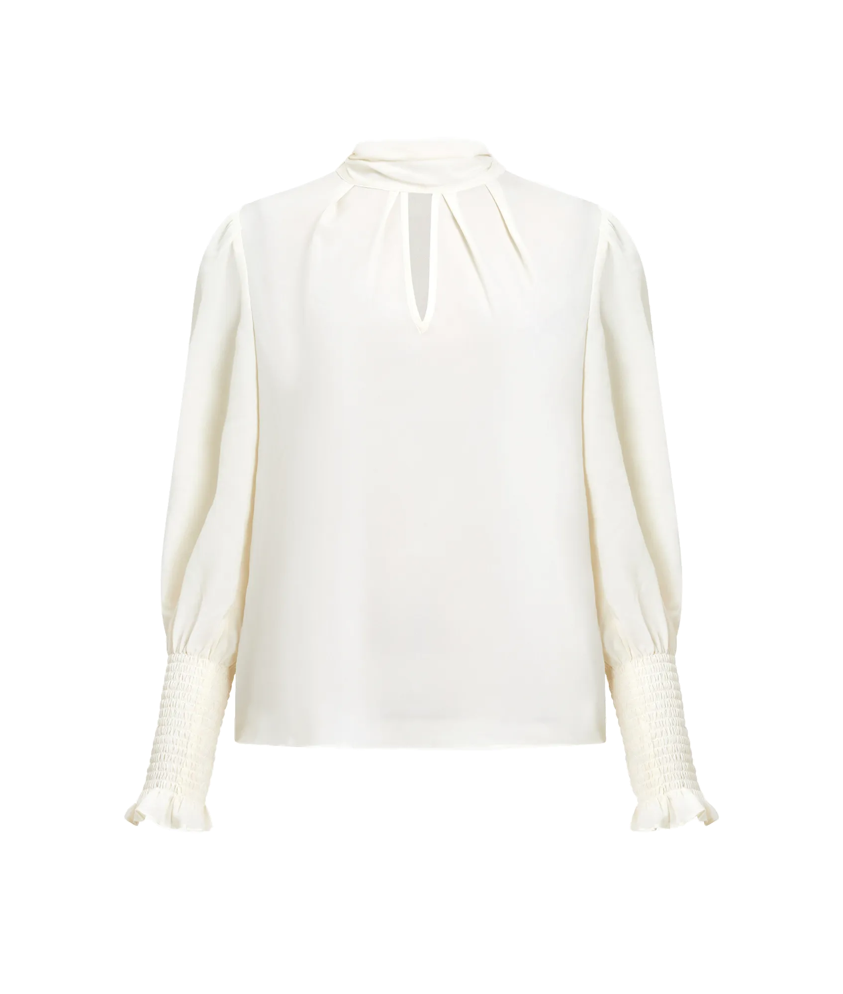 Crepe Light Keyhole Top - Cream