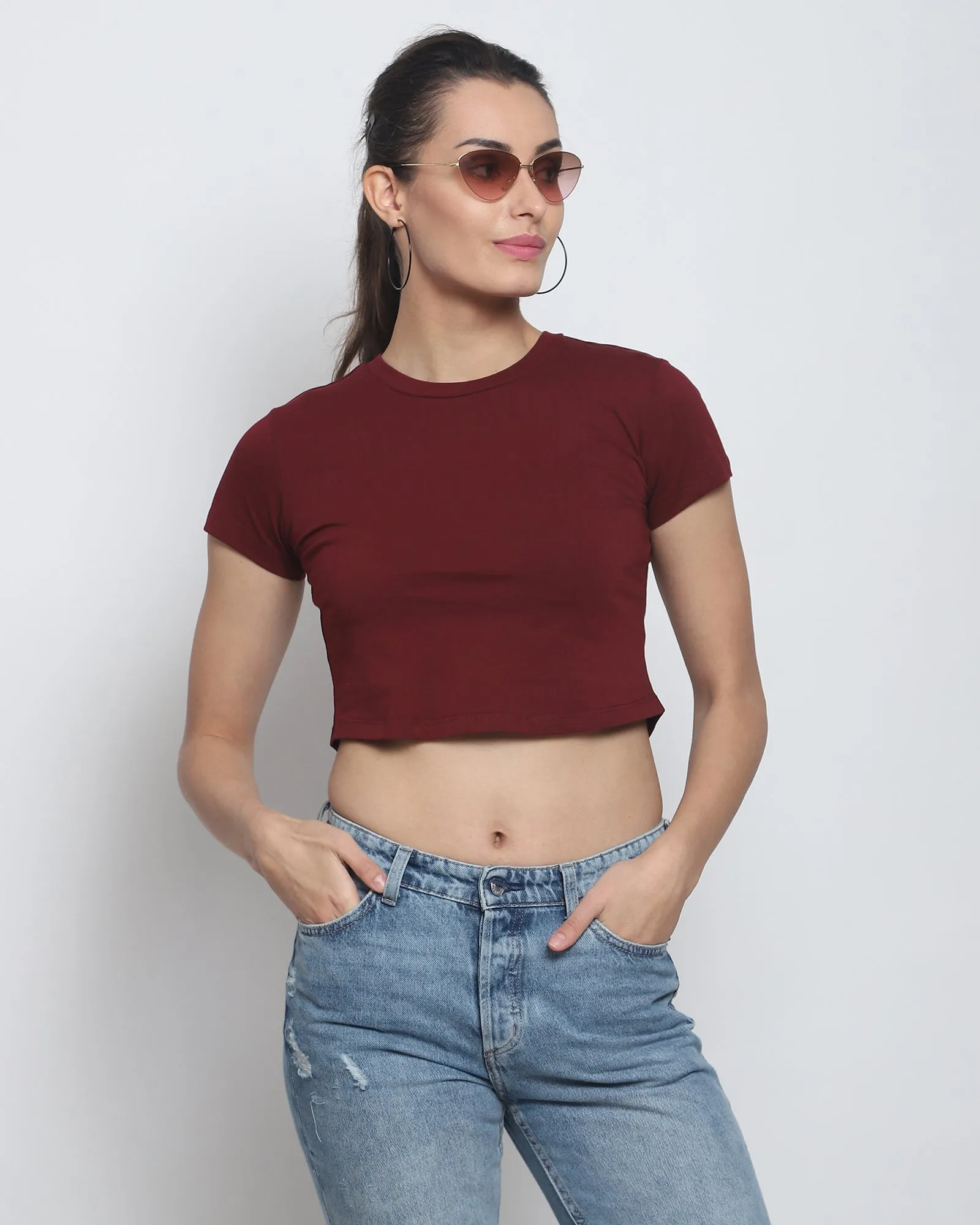 Crop Top: Maroon