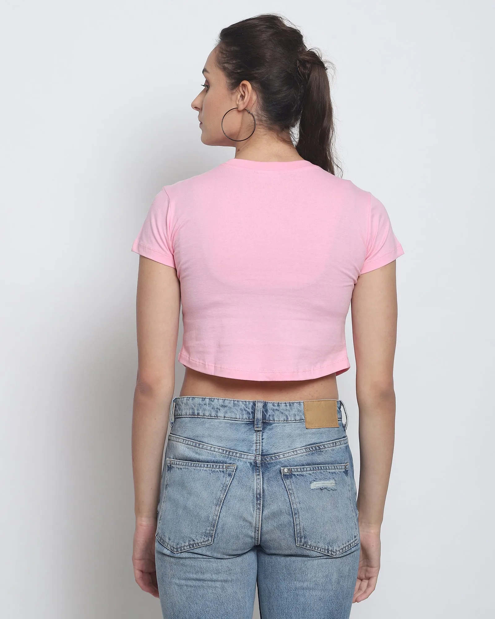 Crop Top: Solid Pink