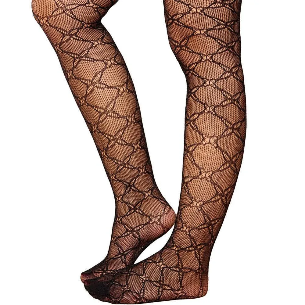 Cross Monogram Fishnet Tights - Large