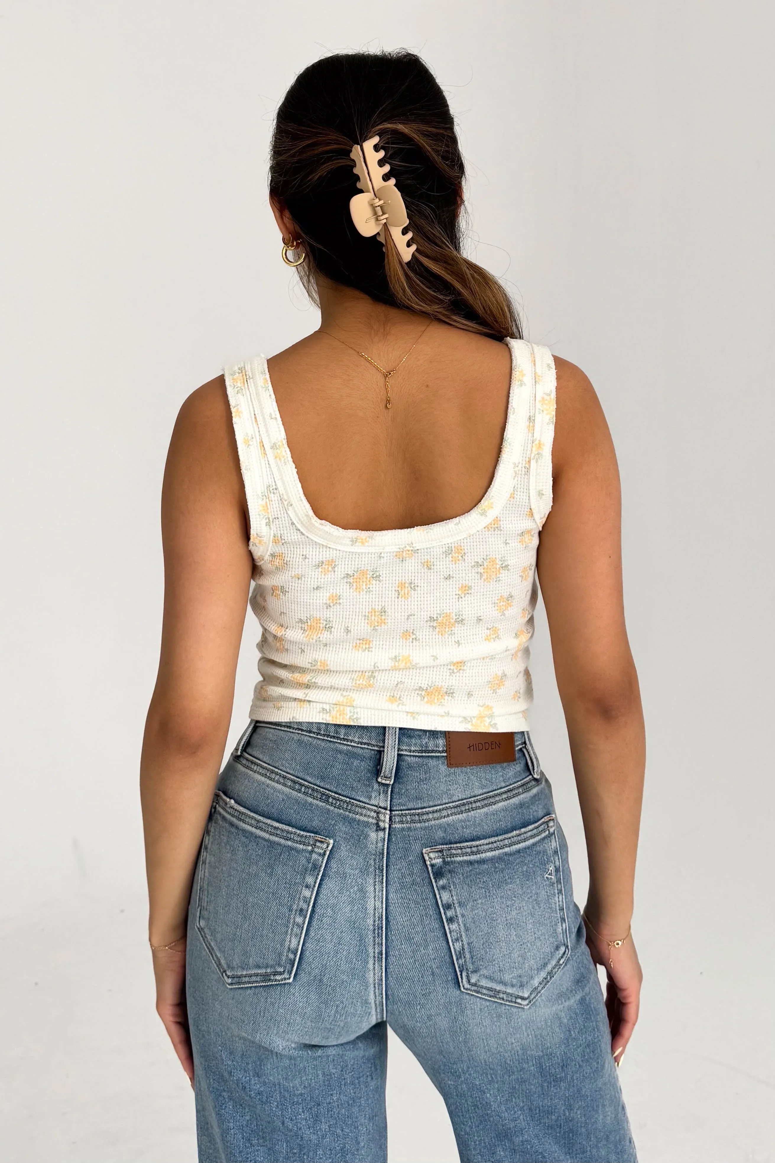 Daisy Tank in Yellow Floral