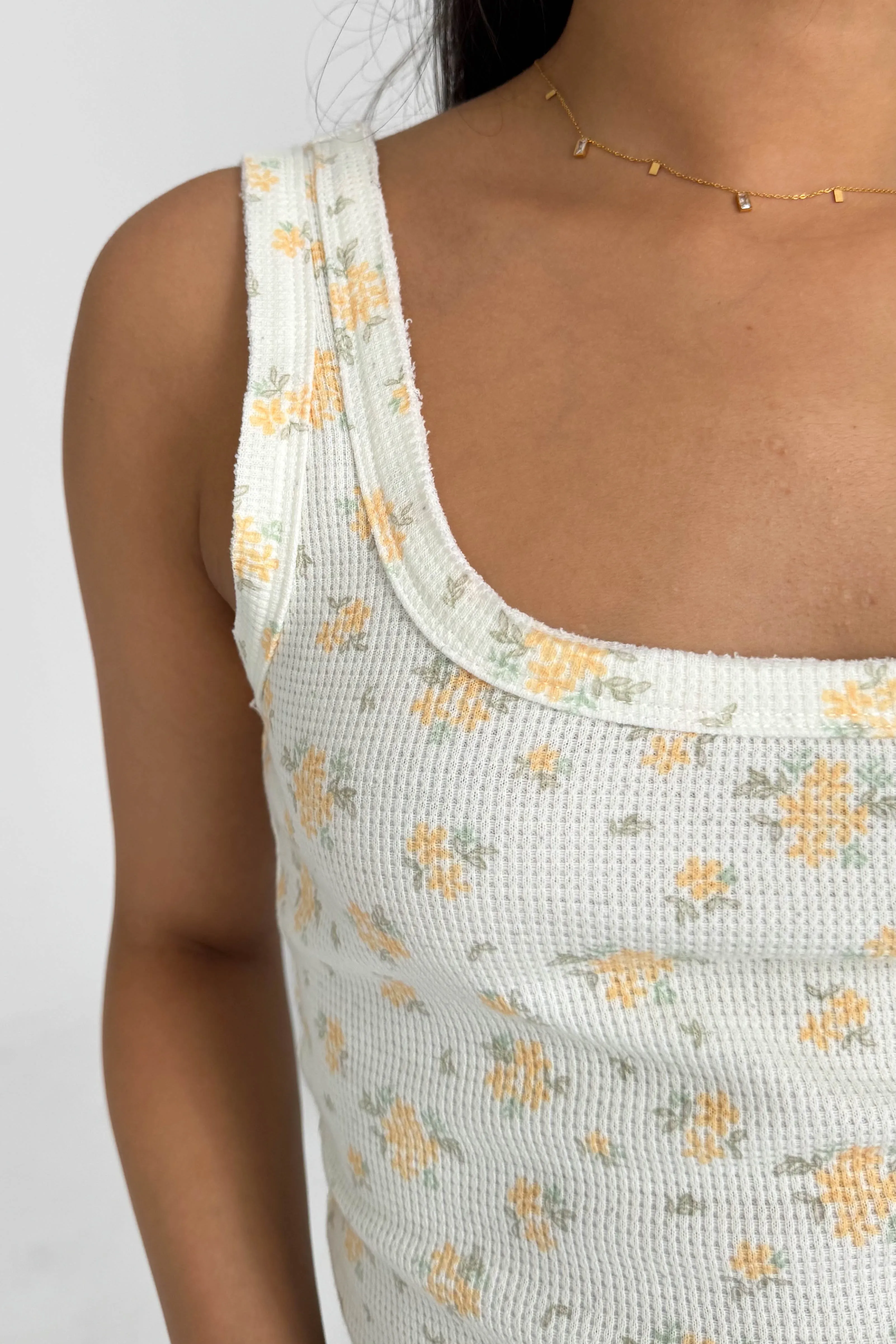 Daisy Tank in Yellow Floral