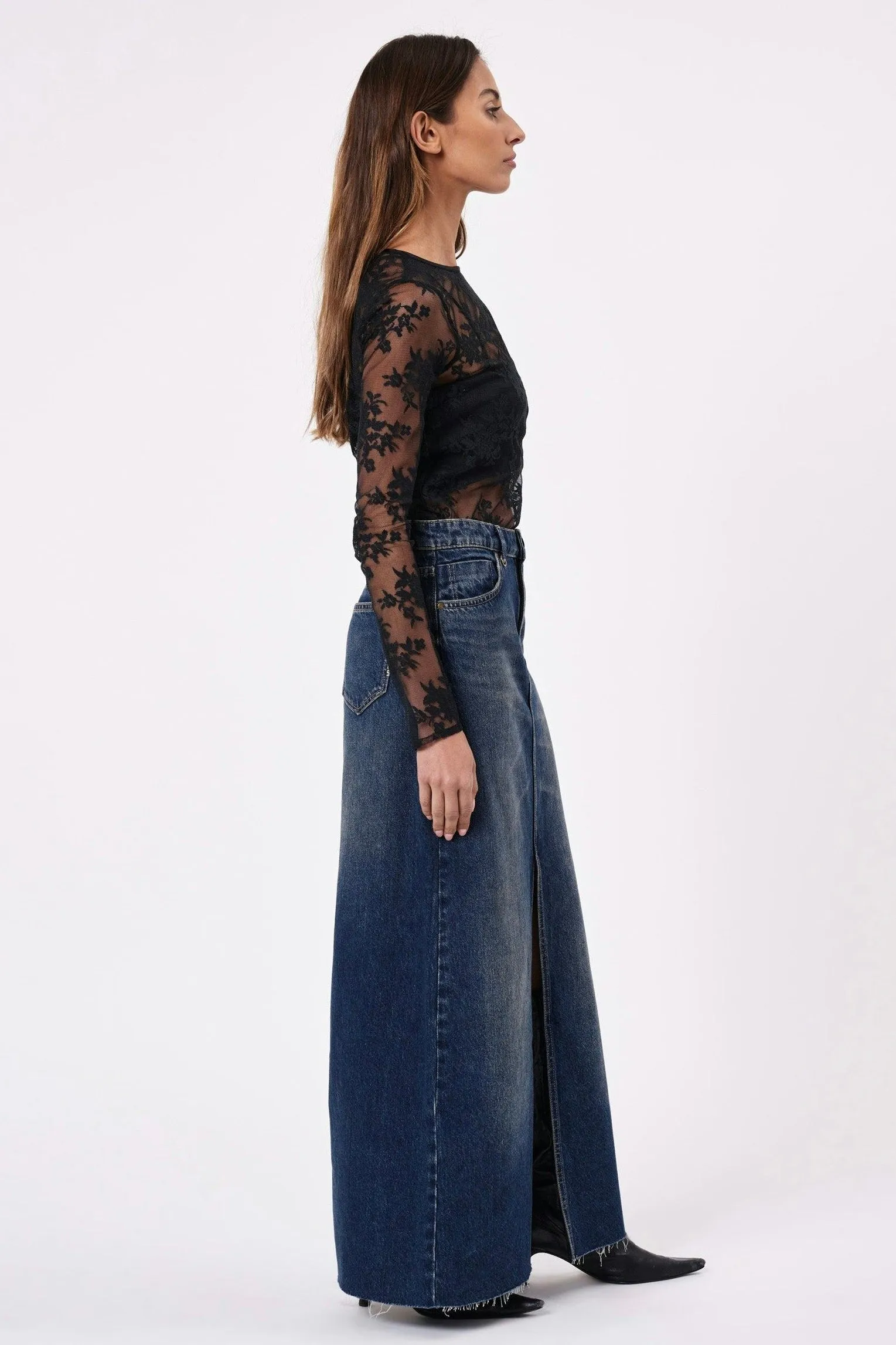 Darcy Gold Mine Denim Maxi Skirt