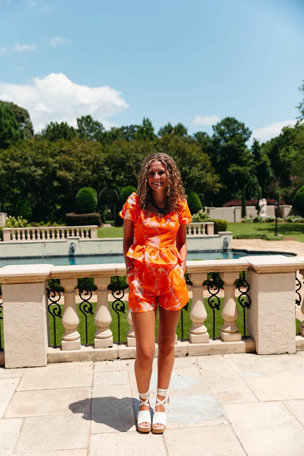 Darla Floral Top - Orange