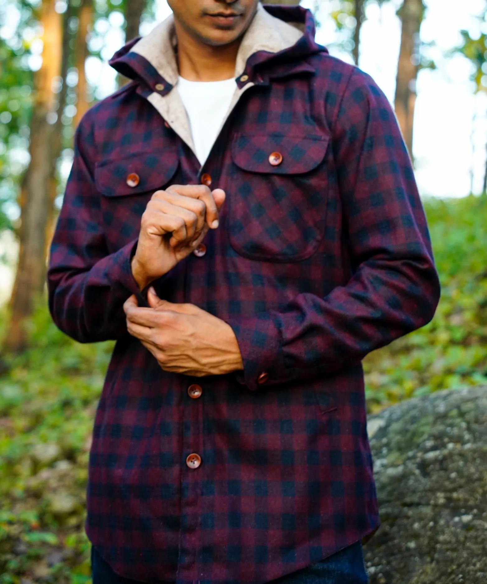 Deep Red Woollen Overshirt