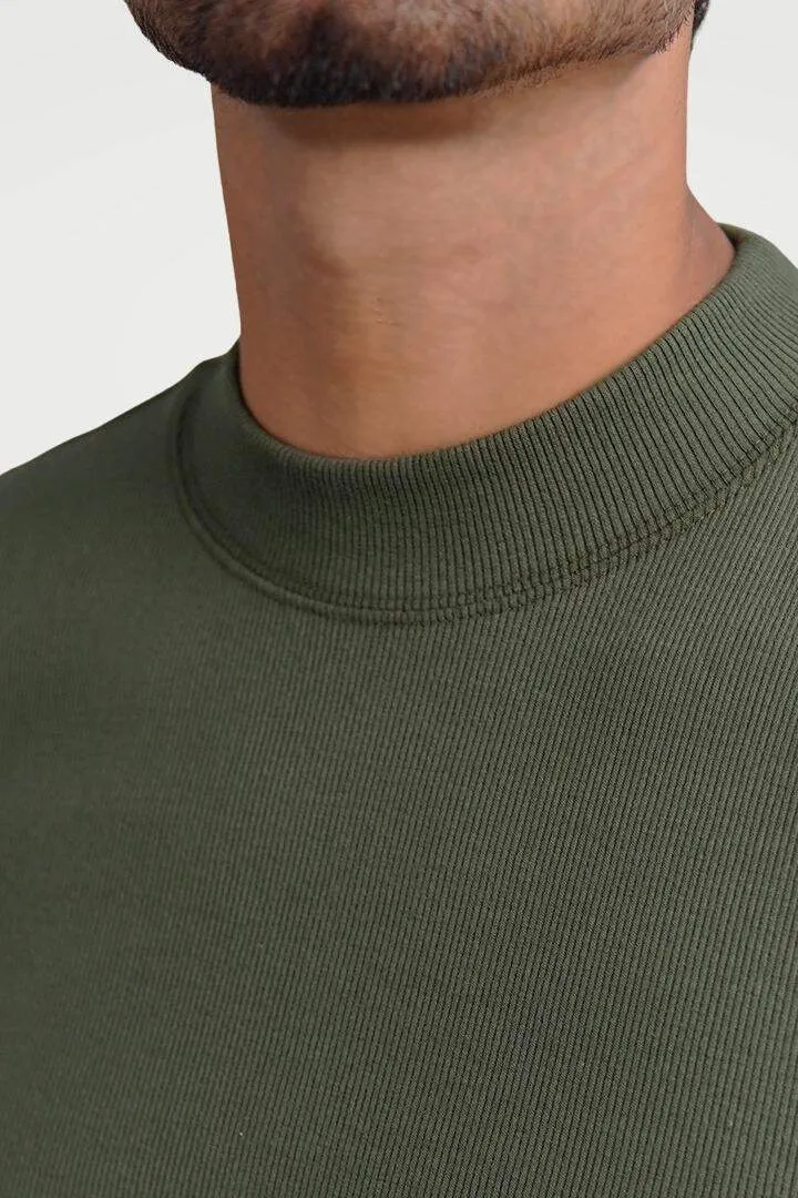 Earthy Green Mock Neck Sweatshirt