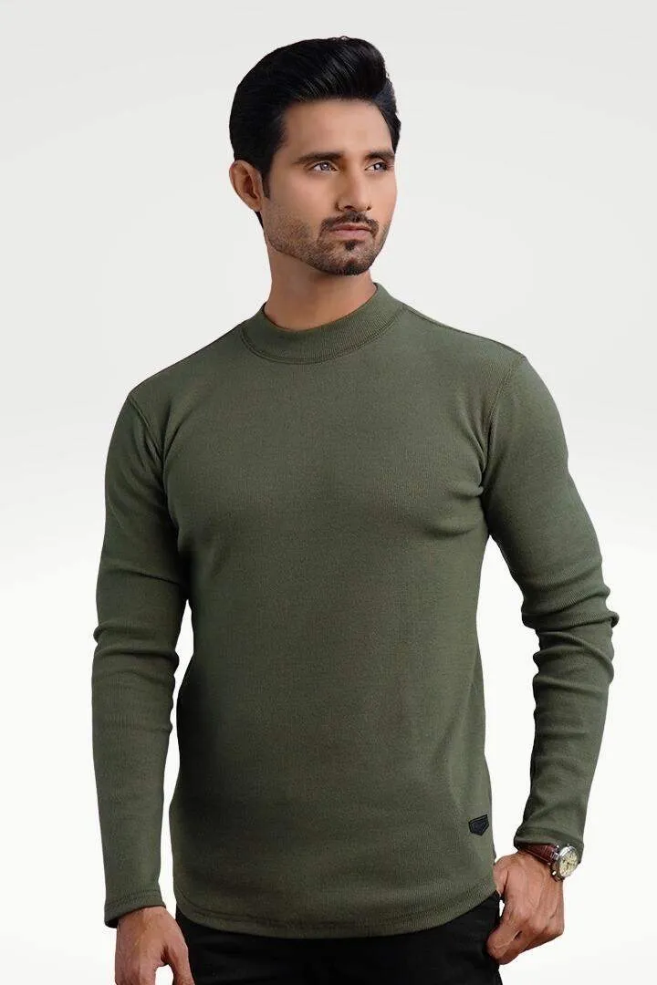 Earthy Green Mock Neck Sweatshirt