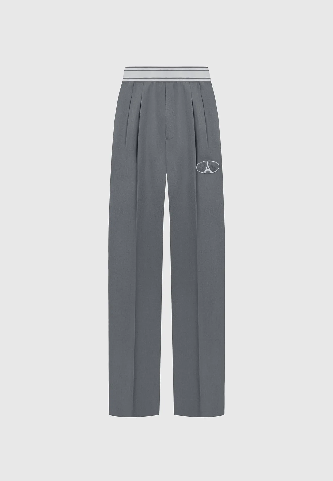 Elasticated Signature Pleated Trousers - Dark Grey