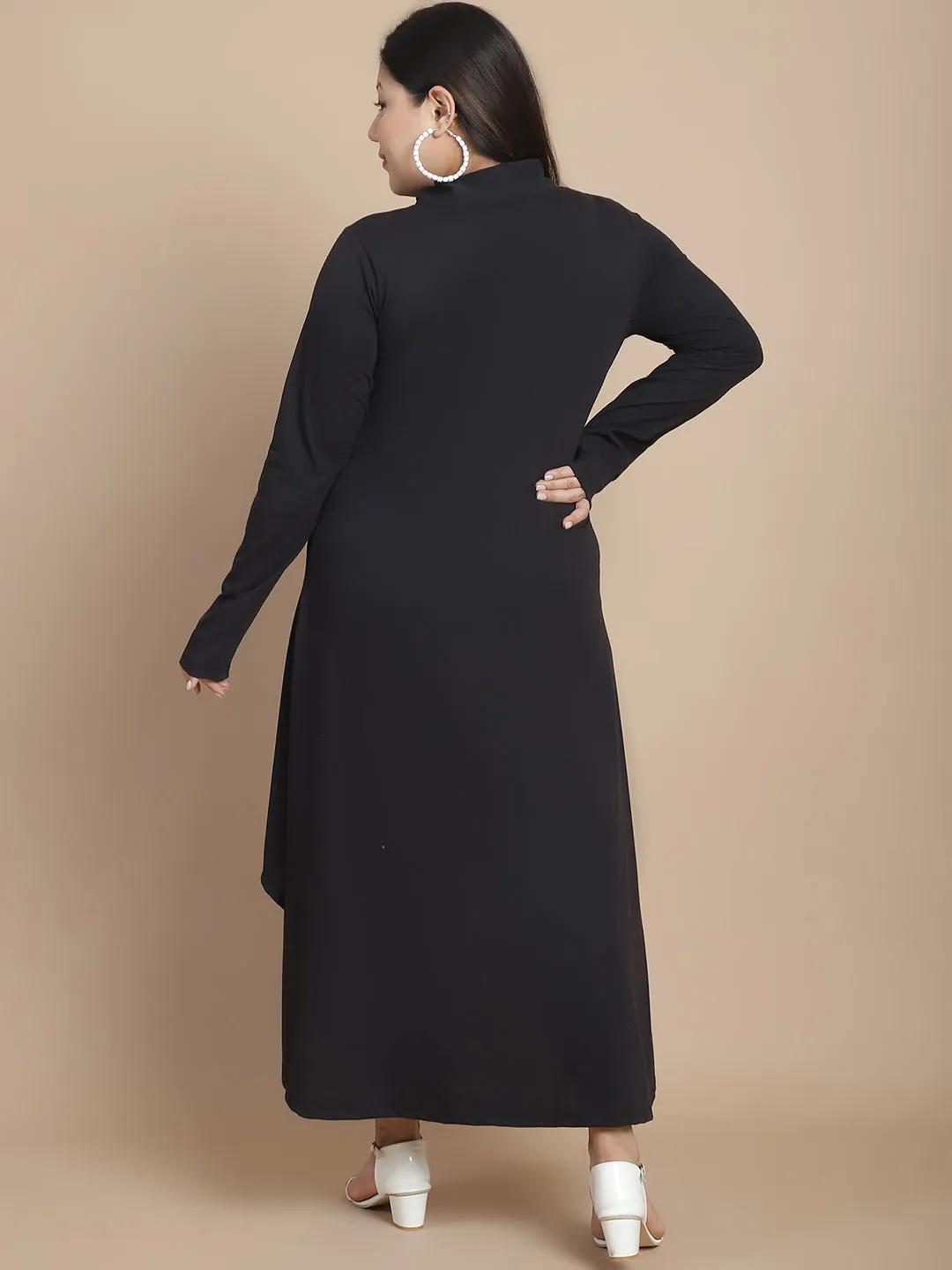 Elegant High-Low Cotton Jersey Dress