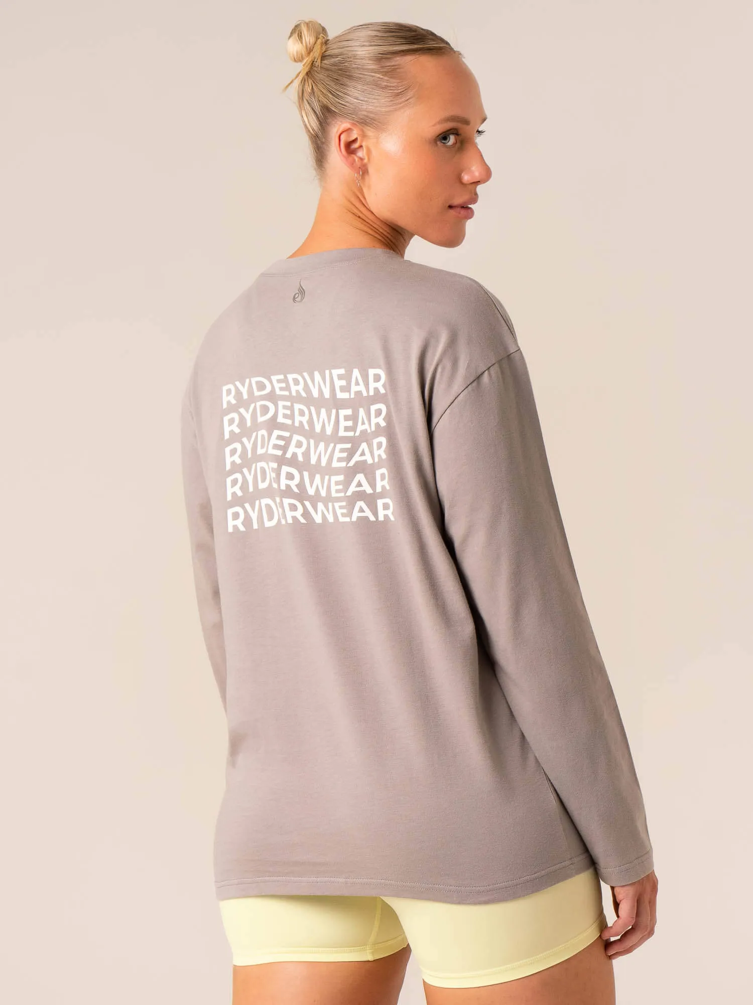 Embody Oversized Long Sleeve T-Shirt - Steel Grey