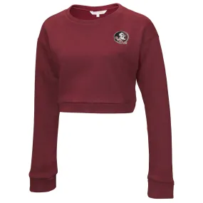 Emerson Street Women's Seminole Logo Crop Fleece Crew - Garnet