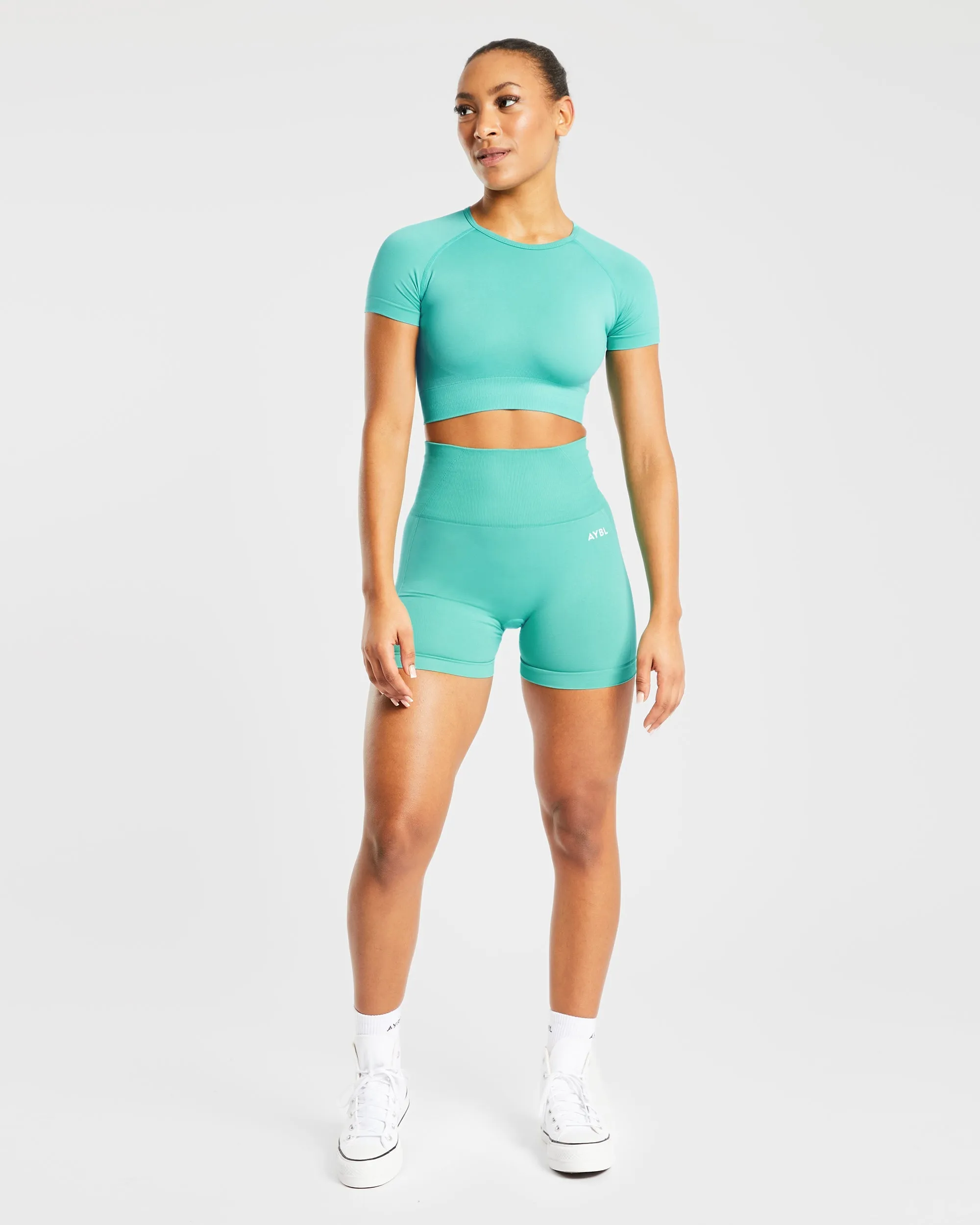 Empower Seamless Crop Top - Jade Green