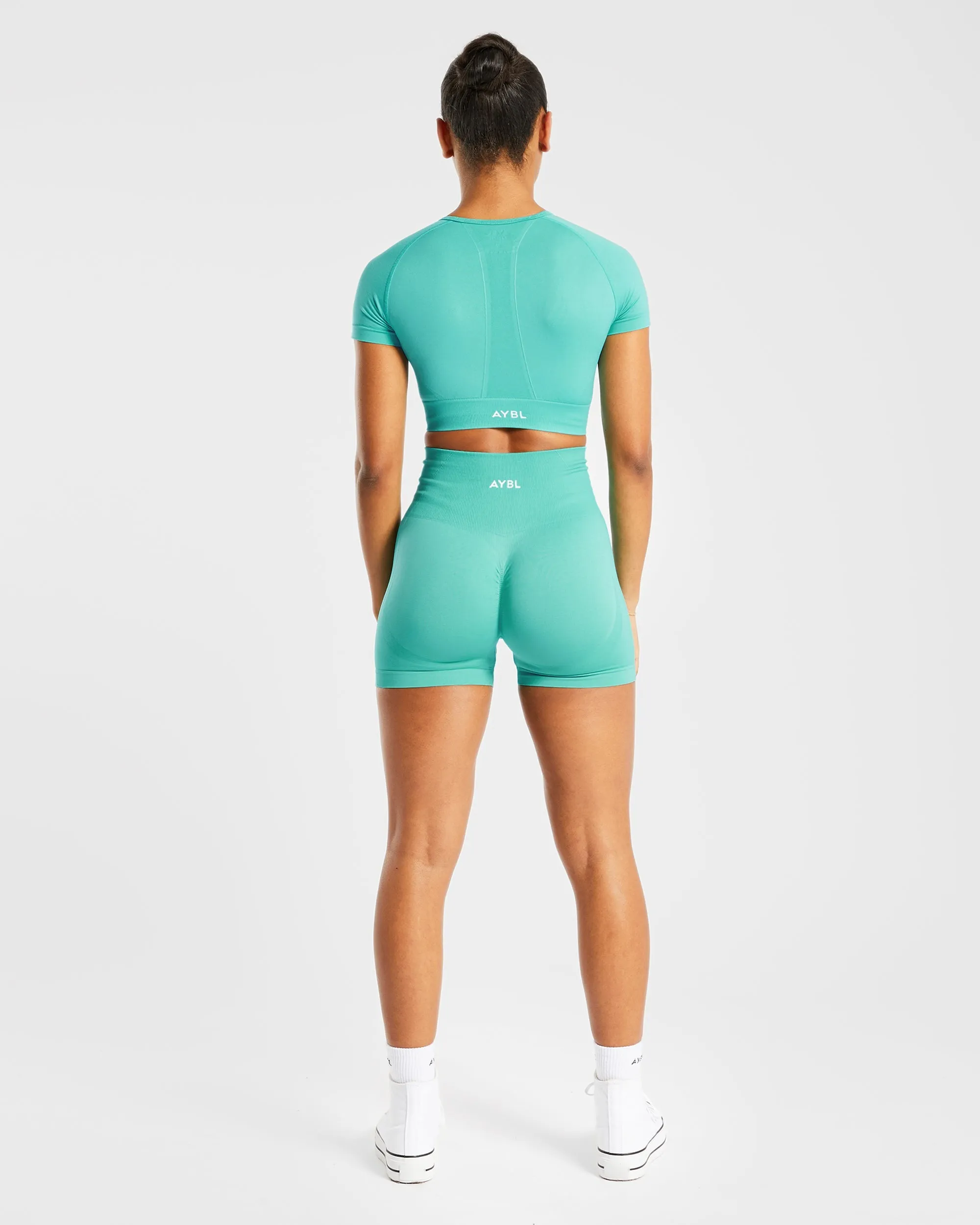 Empower Seamless Crop Top - Jade Green