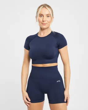 Empower Seamless Crop Top - Navy