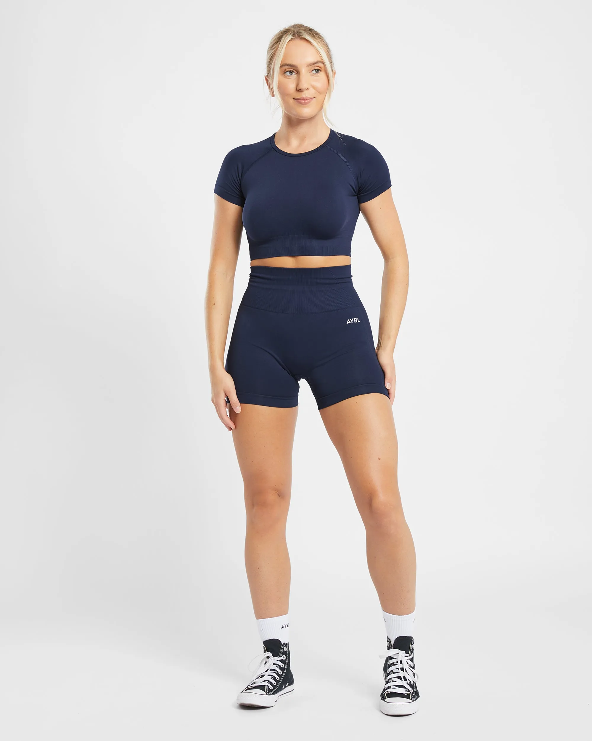 Empower Seamless Crop Top - Navy