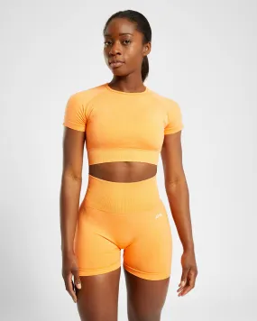 Empower Seamless Crop Top - Orange Marl