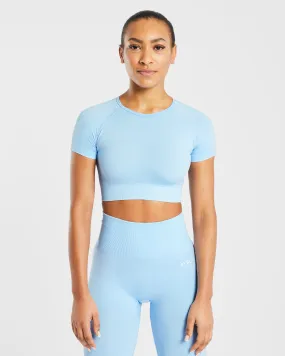 Empower Seamless Crop Top - Sky Blue