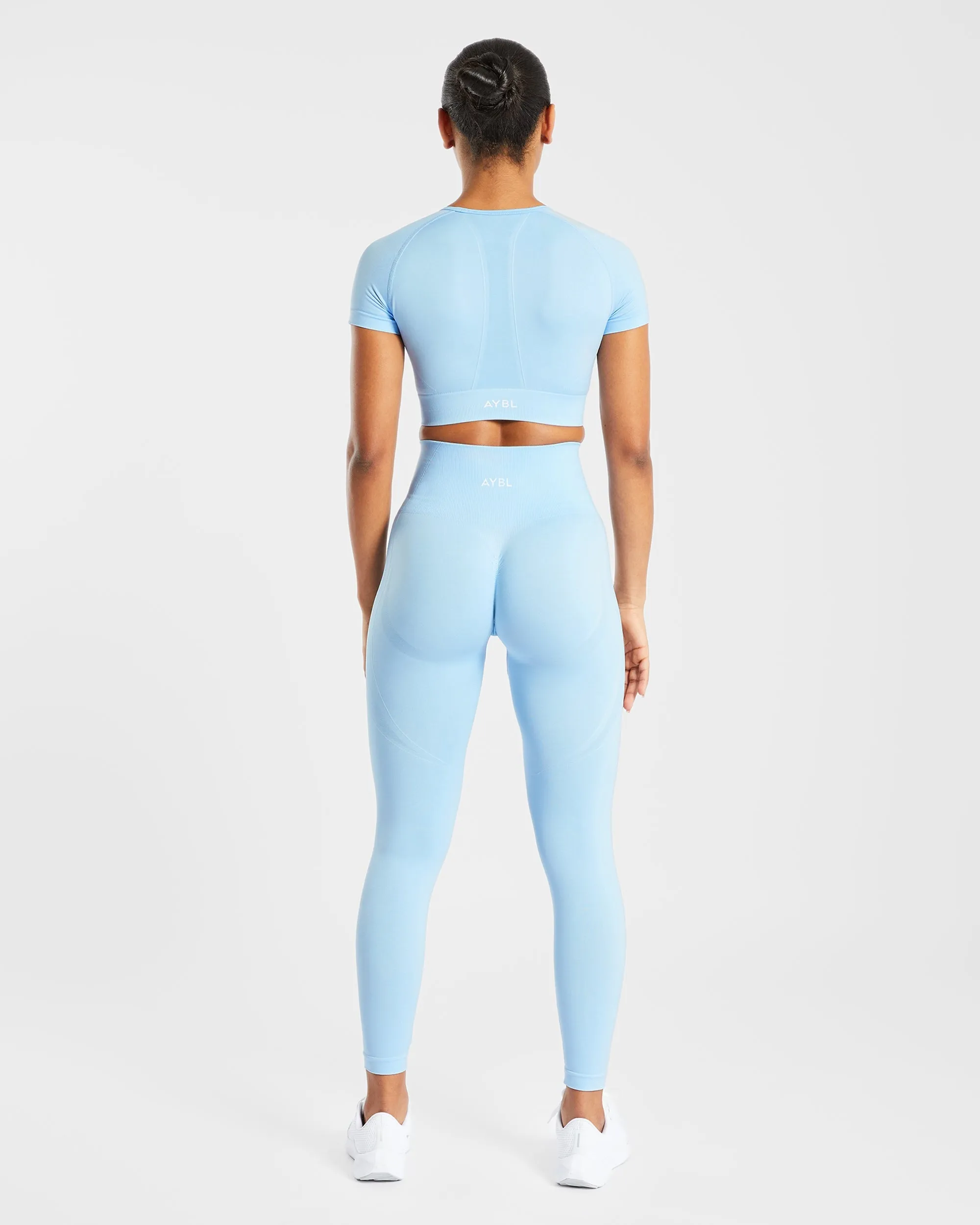 Empower Seamless Crop Top - Sky Blue