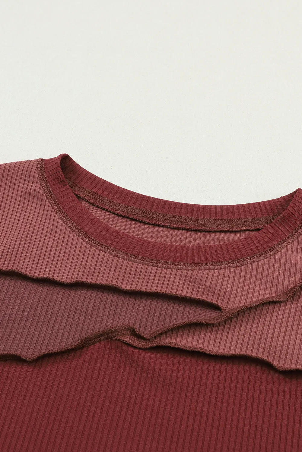 Expose Seam Ribbed Knit Top