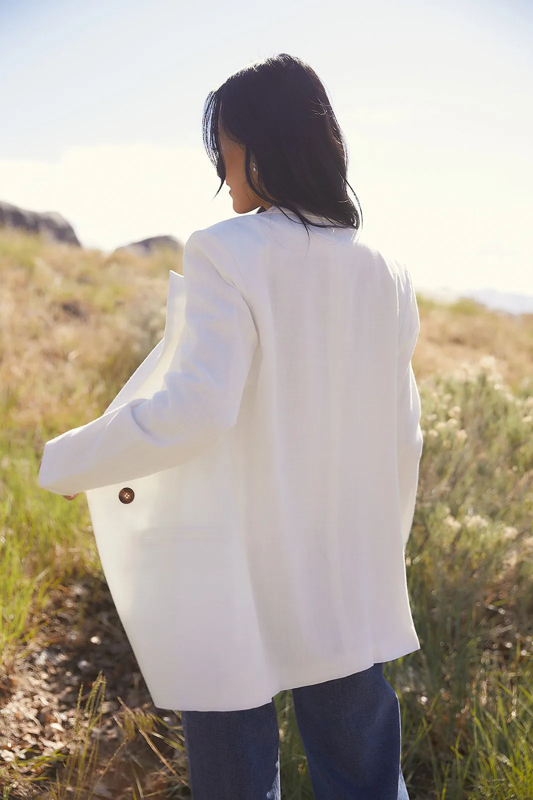 Eyes Closed White Cloud Blazer FINAL SALE