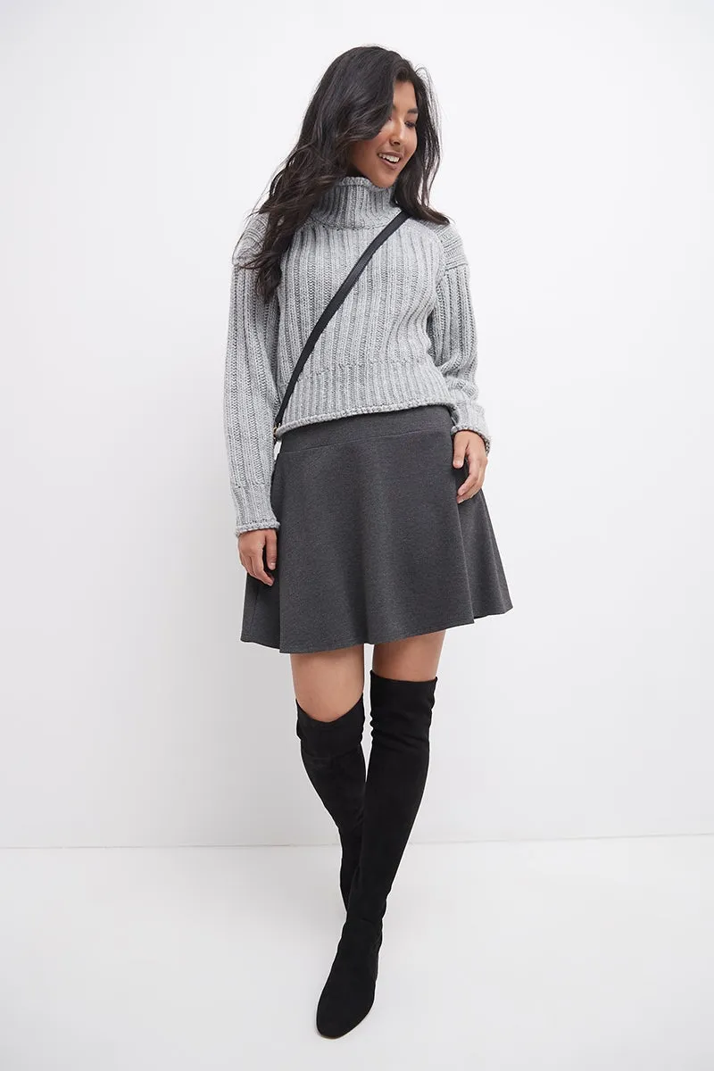 Fit-And-Flare Skirt with Wide Waistband