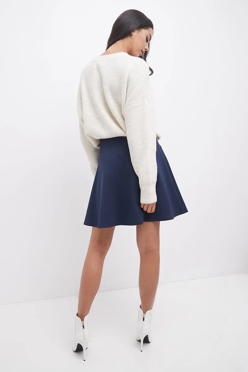 Fit-And-Flare Skirt with Wide Waistband