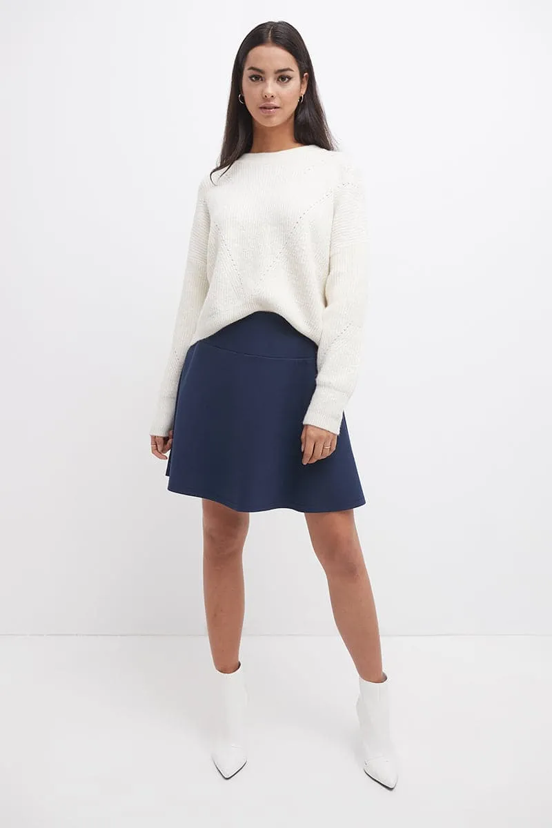 Fit-And-Flare Skirt with Wide Waistband