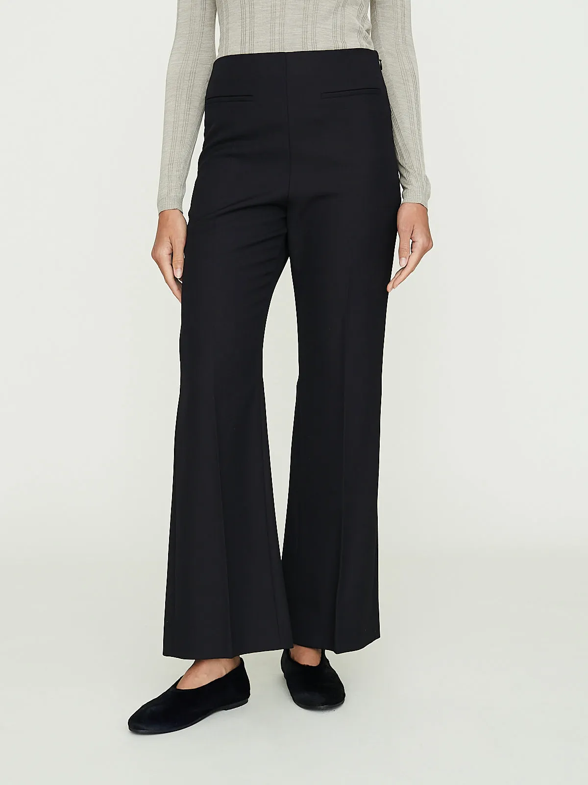 Flare Trousers in Black