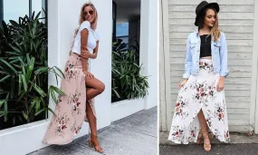 FLORAL BOHO HIGH WAIST MAXI SKIRT