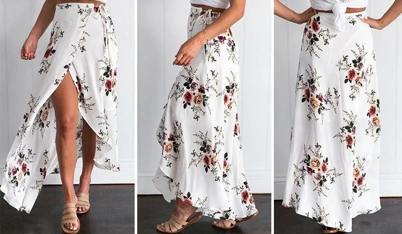 FLORAL BOHO HIGH WAIST MAXI SKIRT