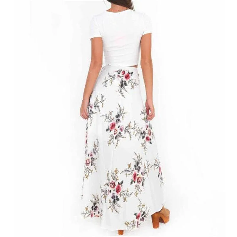 FLORAL BOHO HIGH WAIST MAXI SKIRT