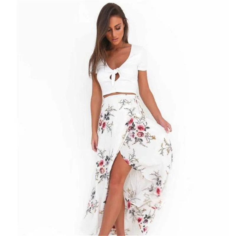 FLORAL BOHO HIGH WAIST MAXI SKIRT