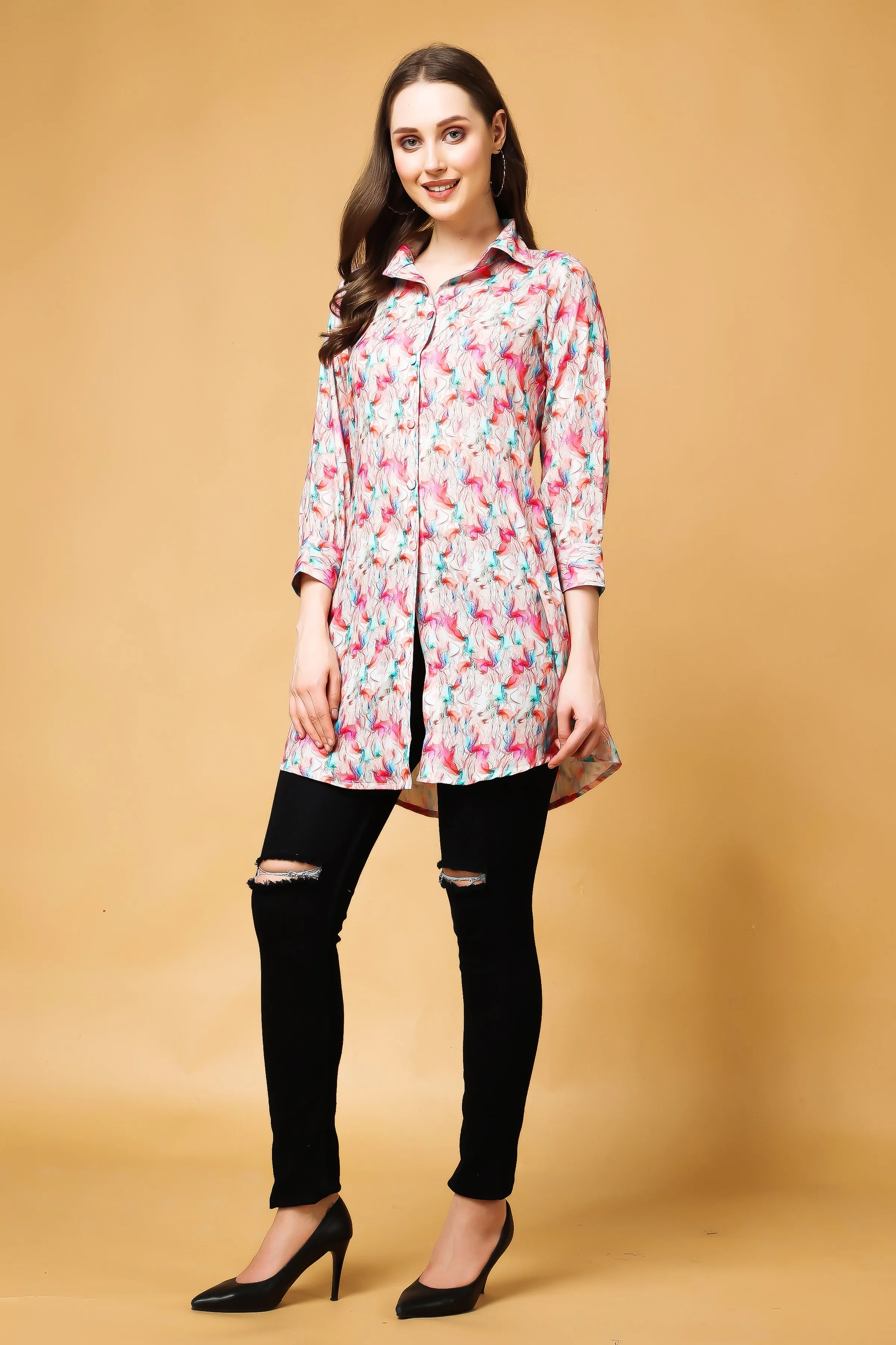 Floral Fiesta Modal Short Kurta