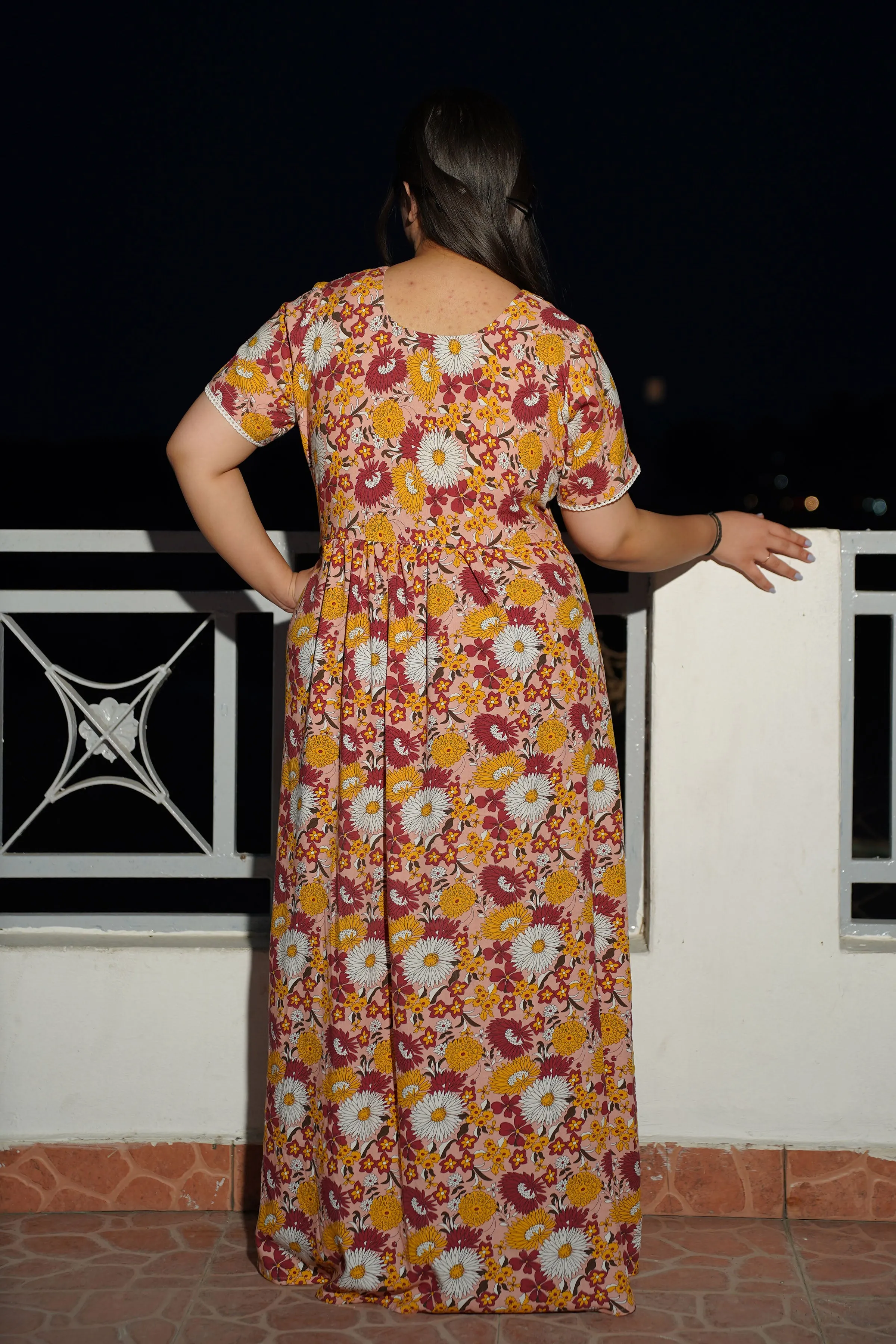 Floral Vibrance Rayon Night Gown