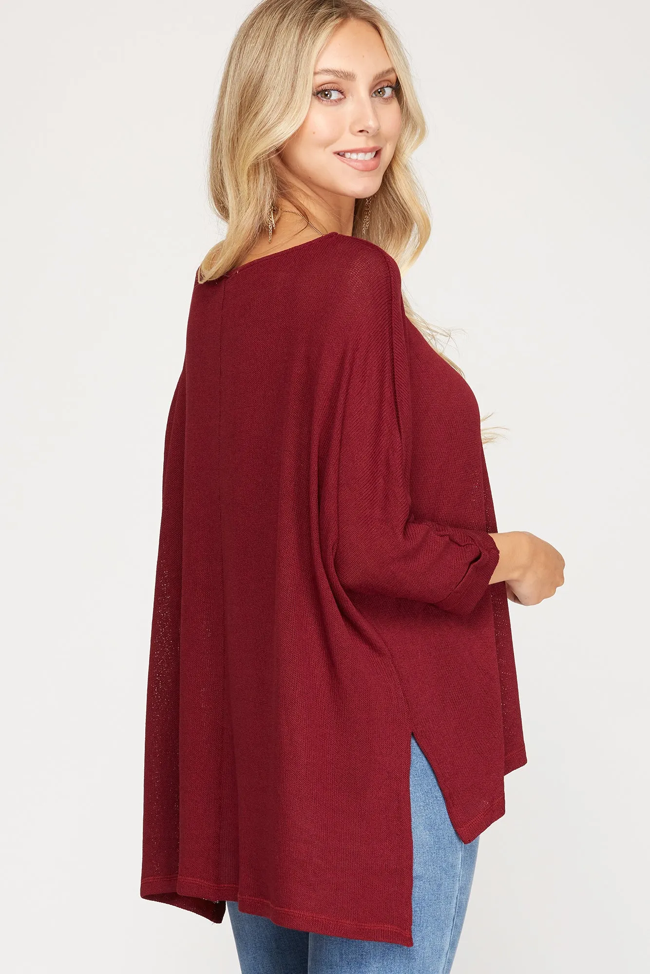 'For Starters' Knit Top - Wine