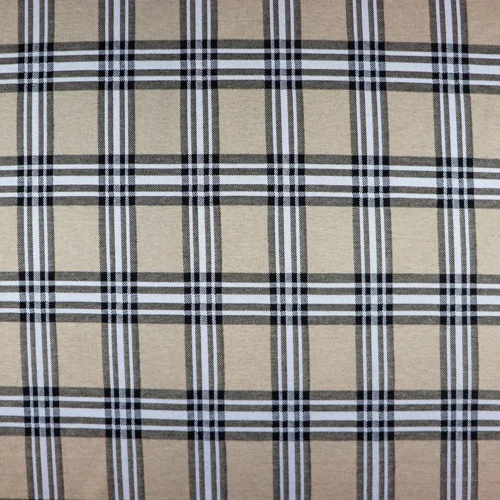 FS1097 Camel Tartan Jacquard Stretch Fabric